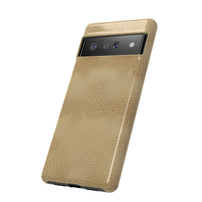 Tan Distressed Leather Texture Phone Case — Rugged Protective iPhone Cover
