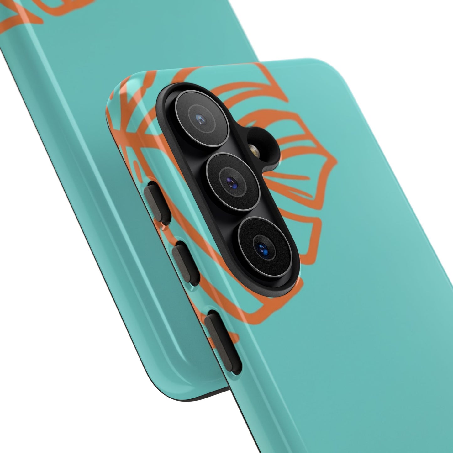 Turquoise Tropical Leaf Phone Case — Teal Monstera Tough Case