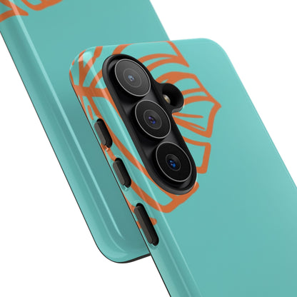 Turquoise Tropical Leaf Phone Case — Teal Monstera Tough Case