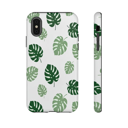 Monstera Leaf Phone Case — Tropical Green Pattern Tough Case