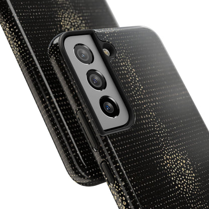 Tough Phone Case — Black Textured Metallic Dot Shield