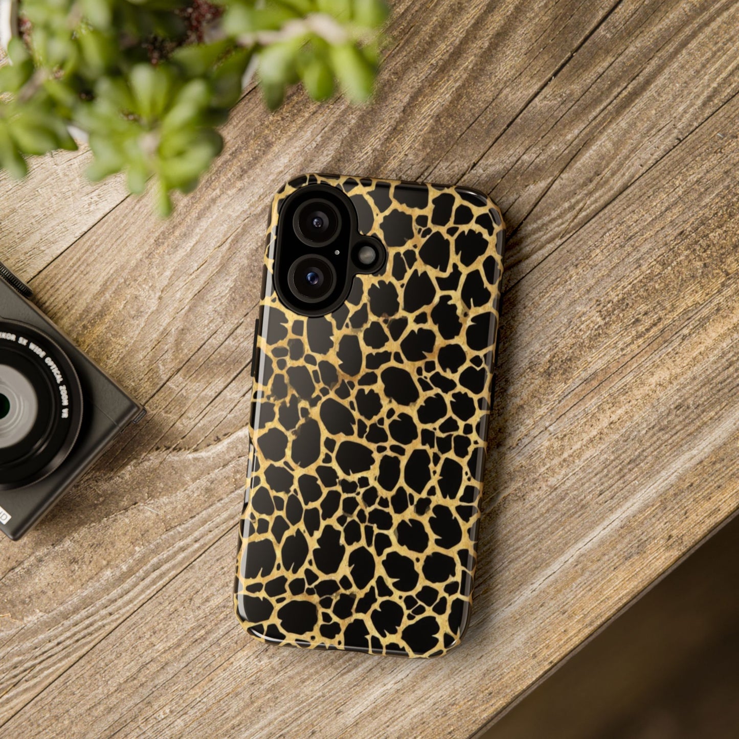 Giraffe Print Tough Phone Case — Durable Leopard-Style Protective Cover