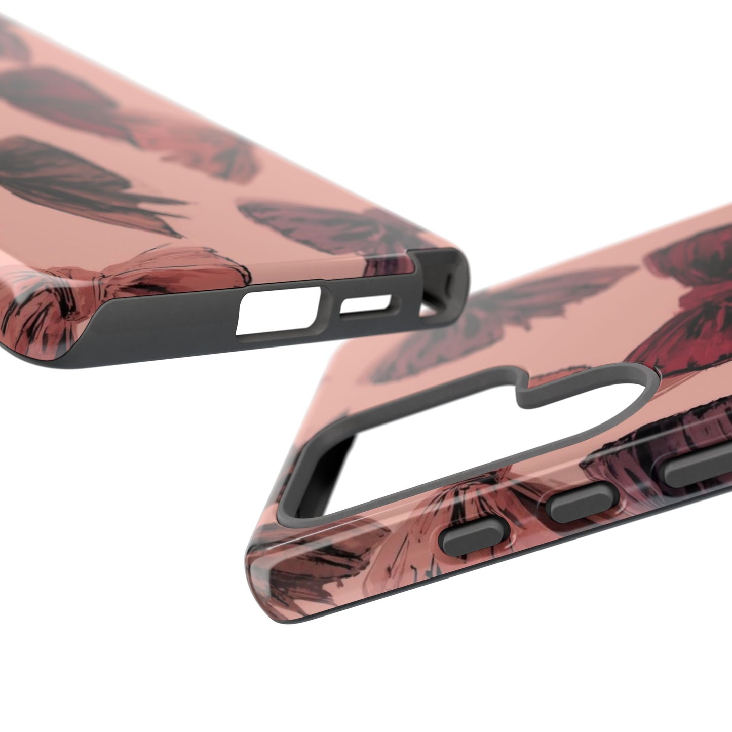 Bow Pattern Tough Phone Case — Pink Watercolor Bows Protective iPhone Cover