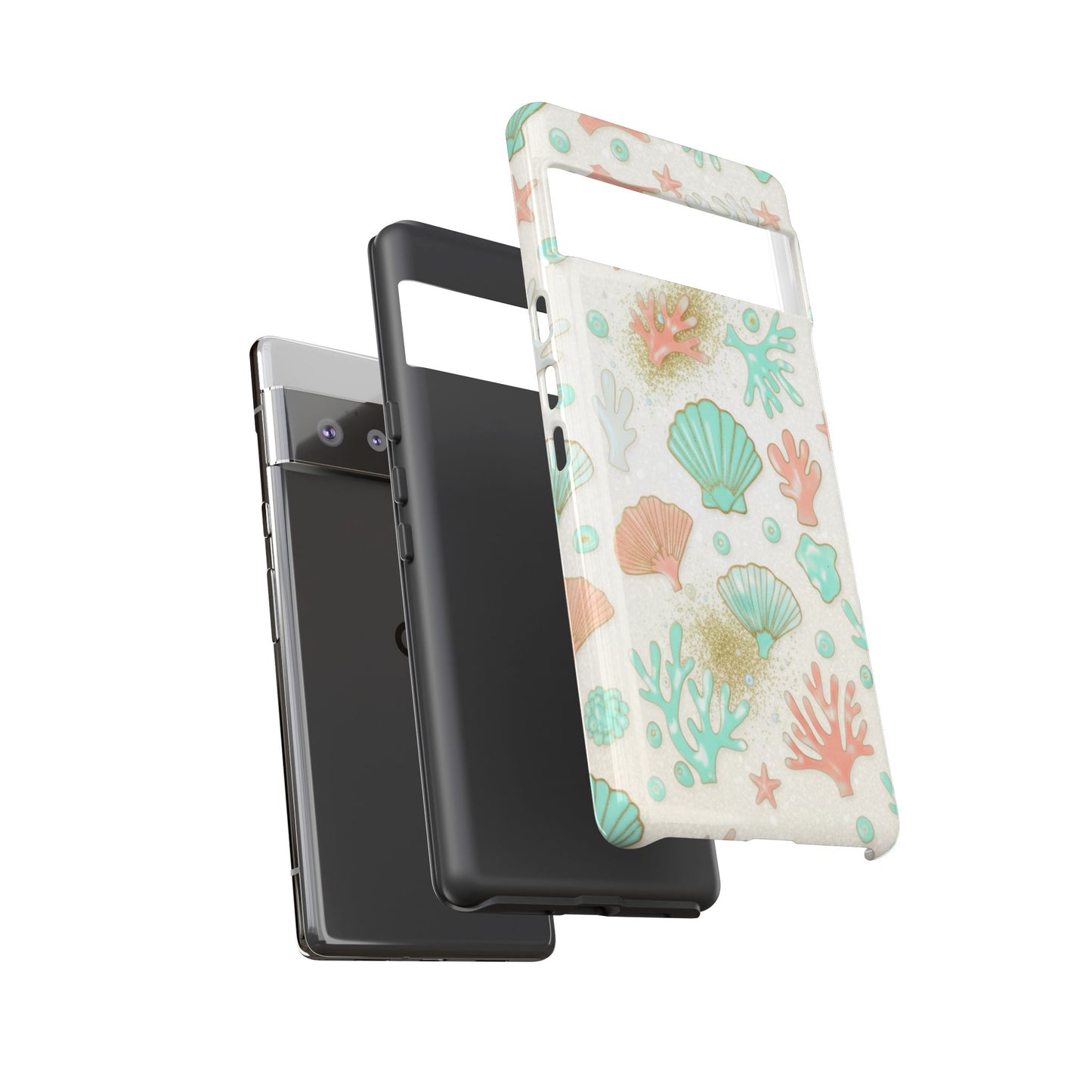 Seashell Coral Phone Case — Pastel Beach Shells Protective Tough Case