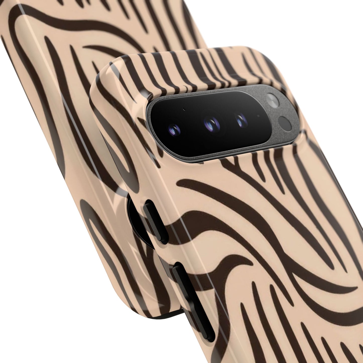 Zebra Stripe Tough Phone Case – Neutral Animal Print Protective Cover