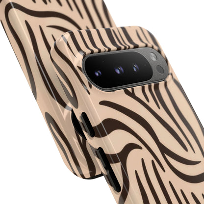 Zebra Stripe Tough Phone Case – Neutral Animal Print Protective Cover