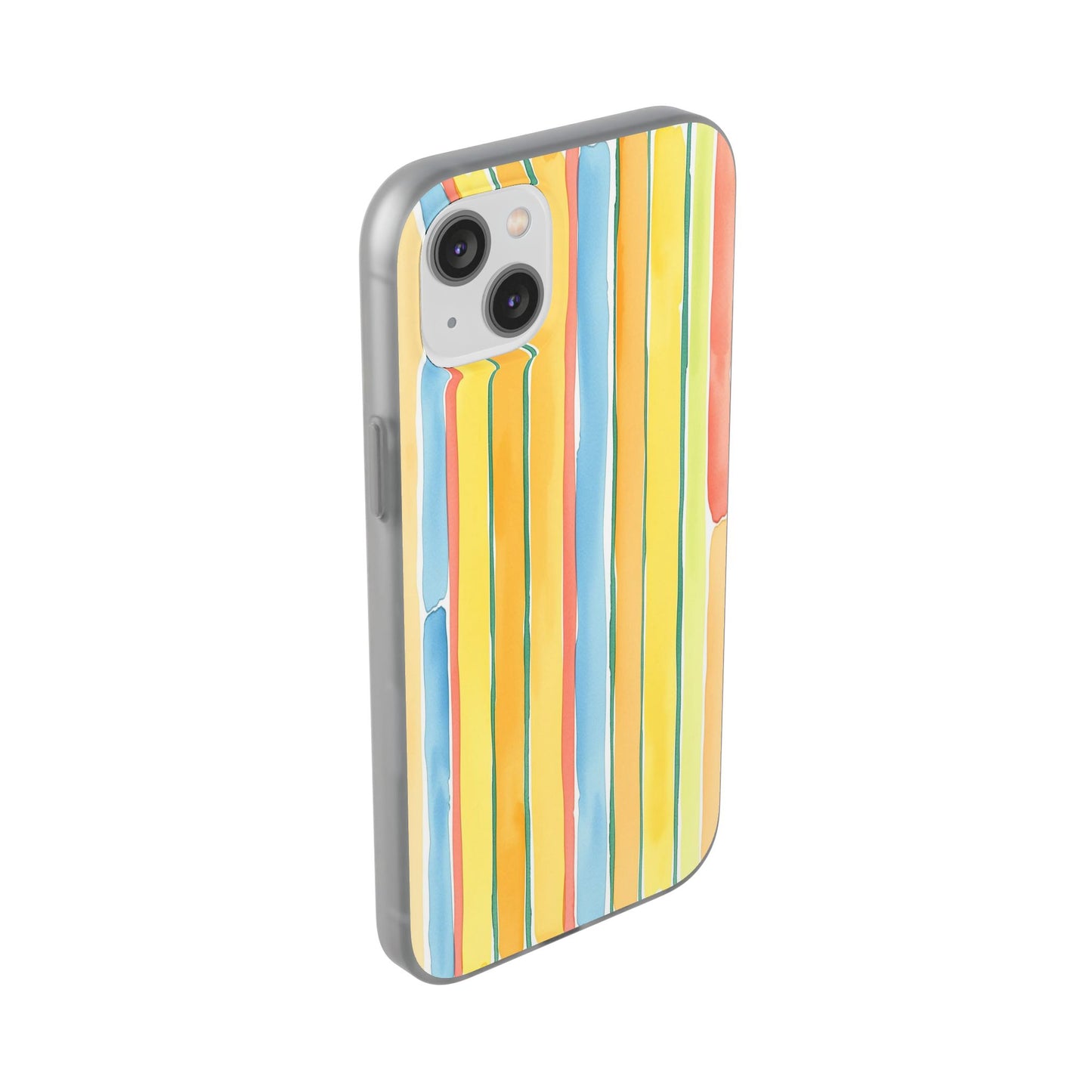 Watercolor Stripe Phone Case — Bright Pastel Vertical Stripes Protective Flexi Case