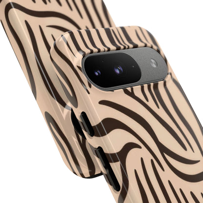 Zebra Stripe Tough Phone Case – Neutral Animal Print Protective Cover