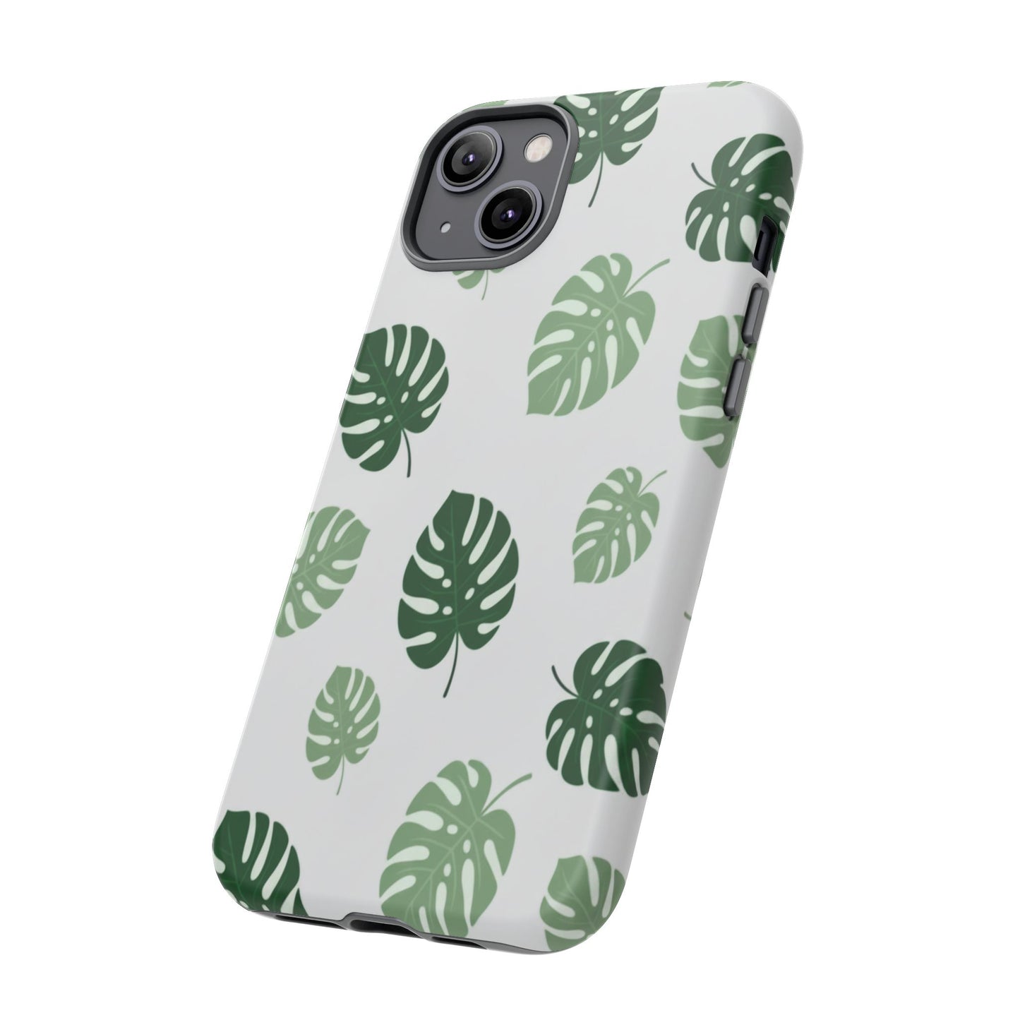 Monstera Leaf Phone Case — Tropical Green Pattern Tough Case