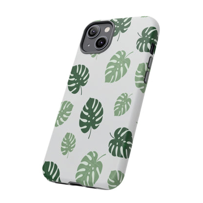 Monstera Leaf Phone Case — Tropical Green Pattern Tough Case