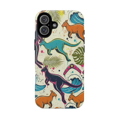 Tough Cases — Colorful Surfing Kangaroo Phone Case
