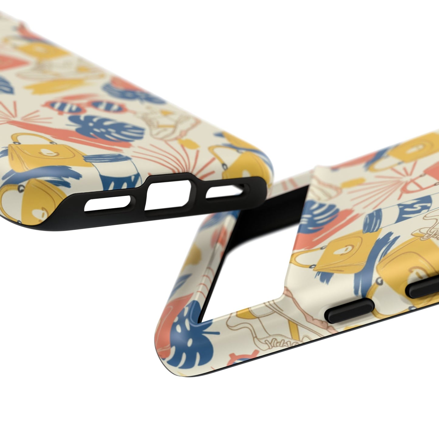 Tough Cases: Retro Summer Pattern Phone Case – Sunglasses, Sneakers & Tropical Leaves