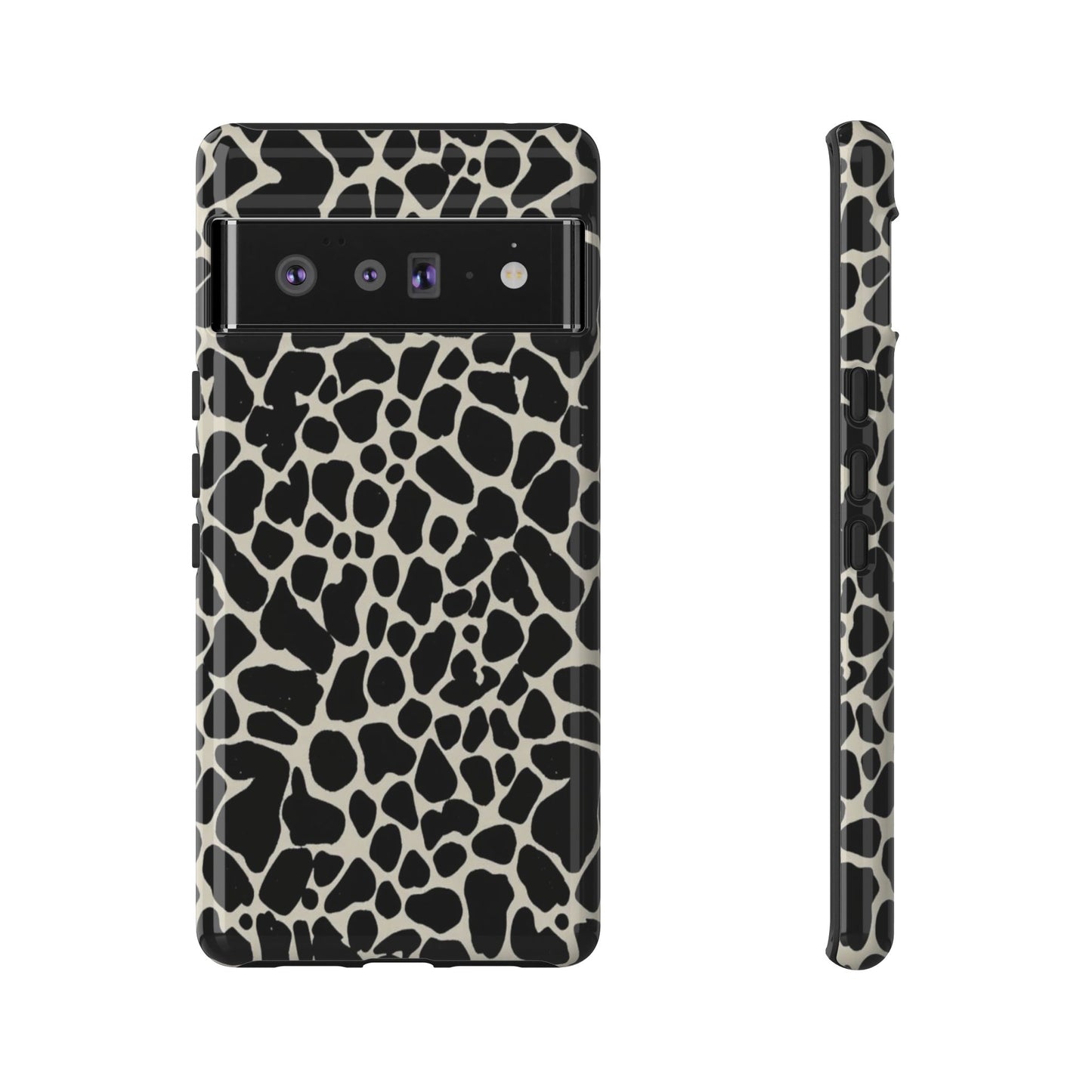 Black and White Cowhide Phone Case — Protective Tough Case