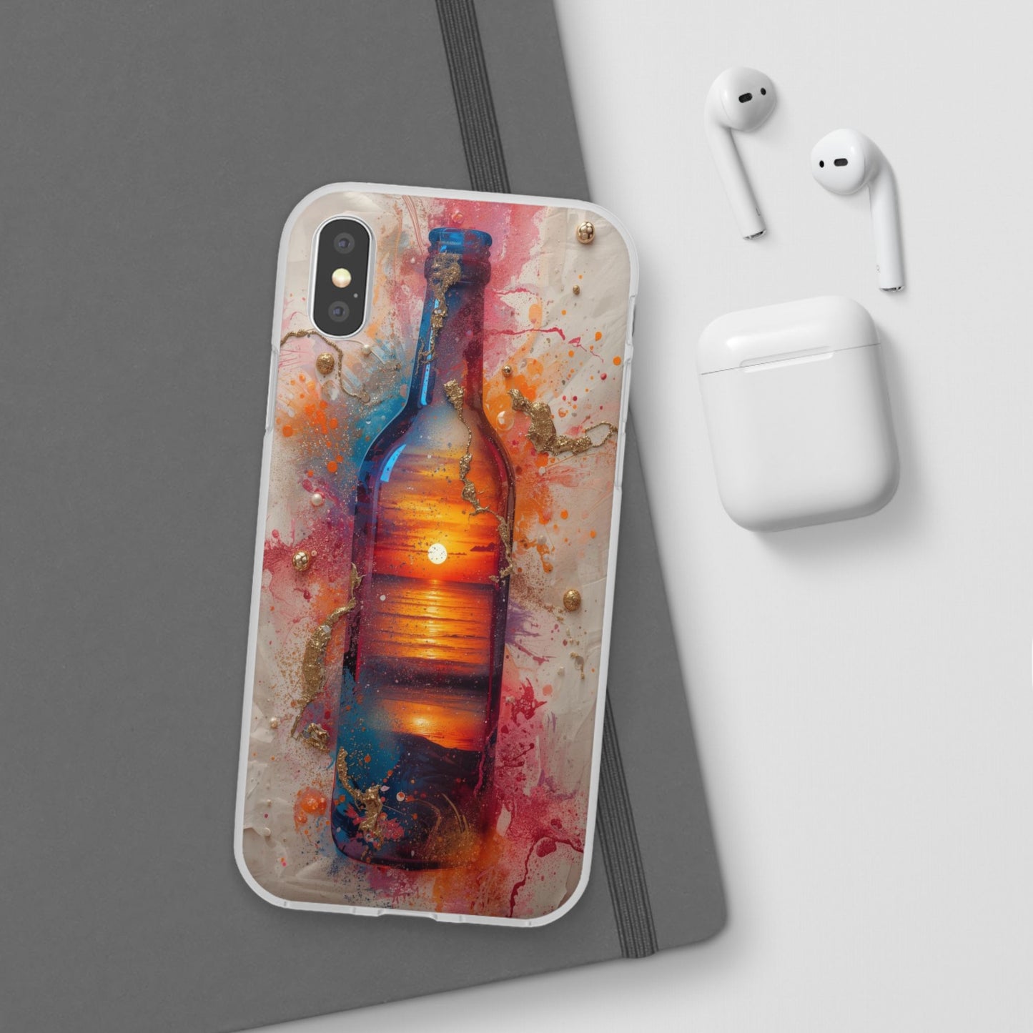 Copy of Floral Holographic Phone Case — Iridescent Leaves & Flowers Flexi Case