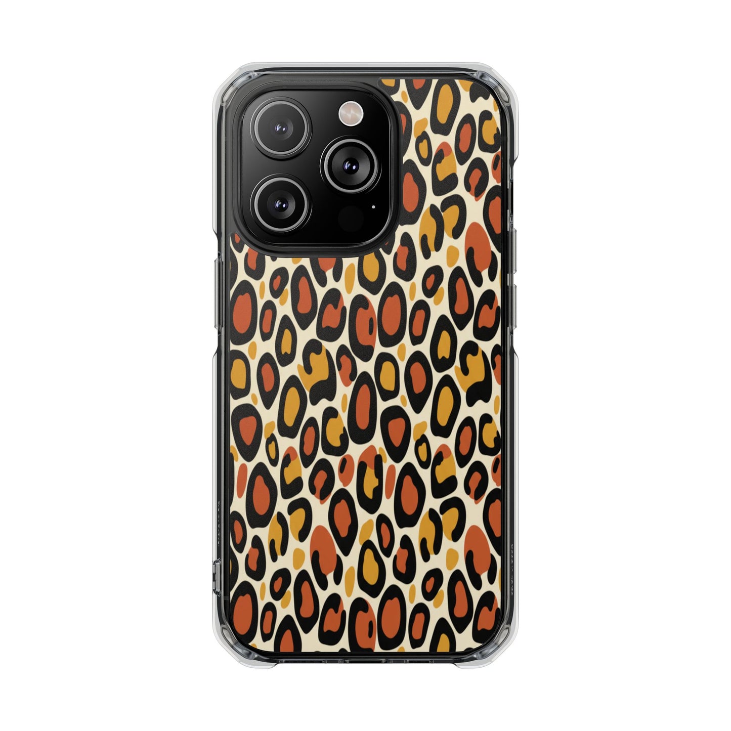 Leopard Print Magnetic Clear Impact Phone Case