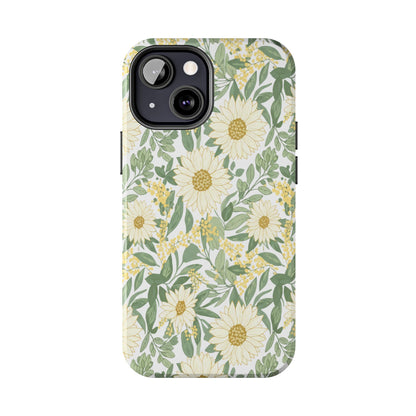 Daisy Meadow Tough Phone Case — Floral Protective Phone Cover