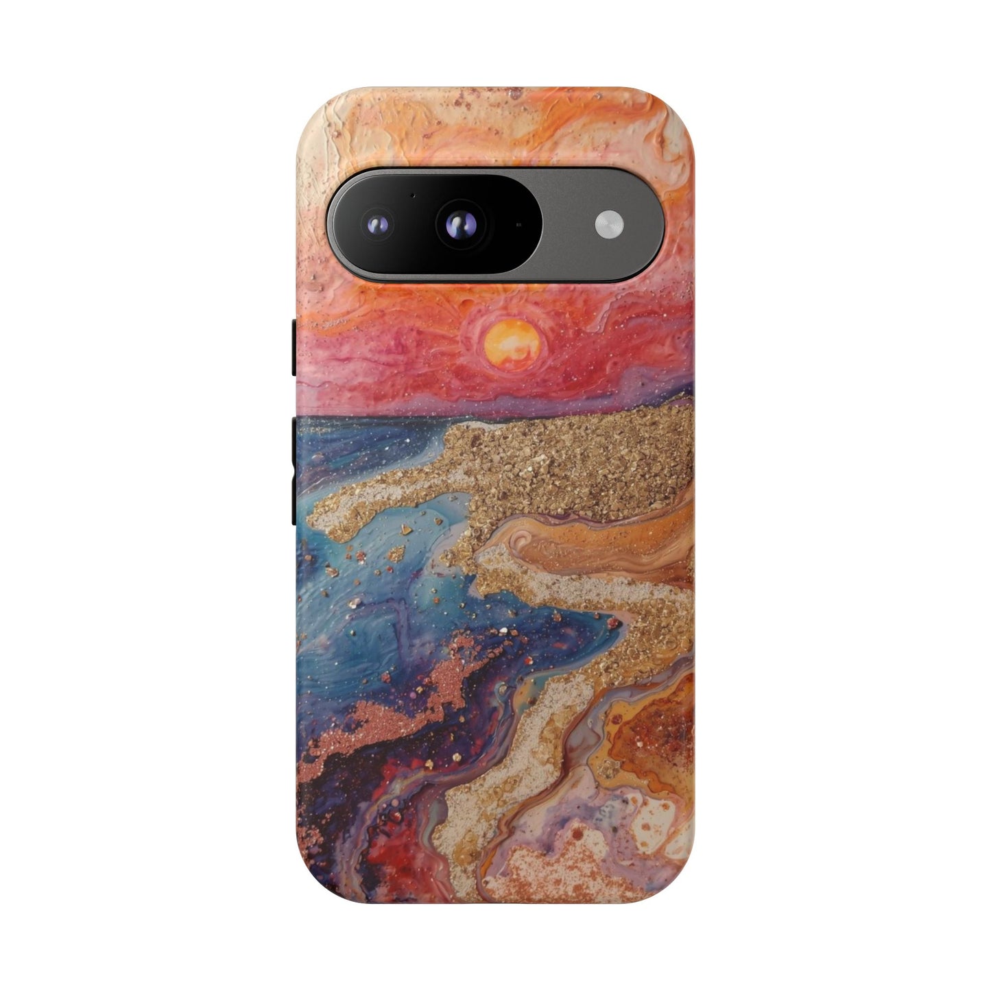 Sunset Coast Phone Case — Colorful Abstract Beach Art Tough Case