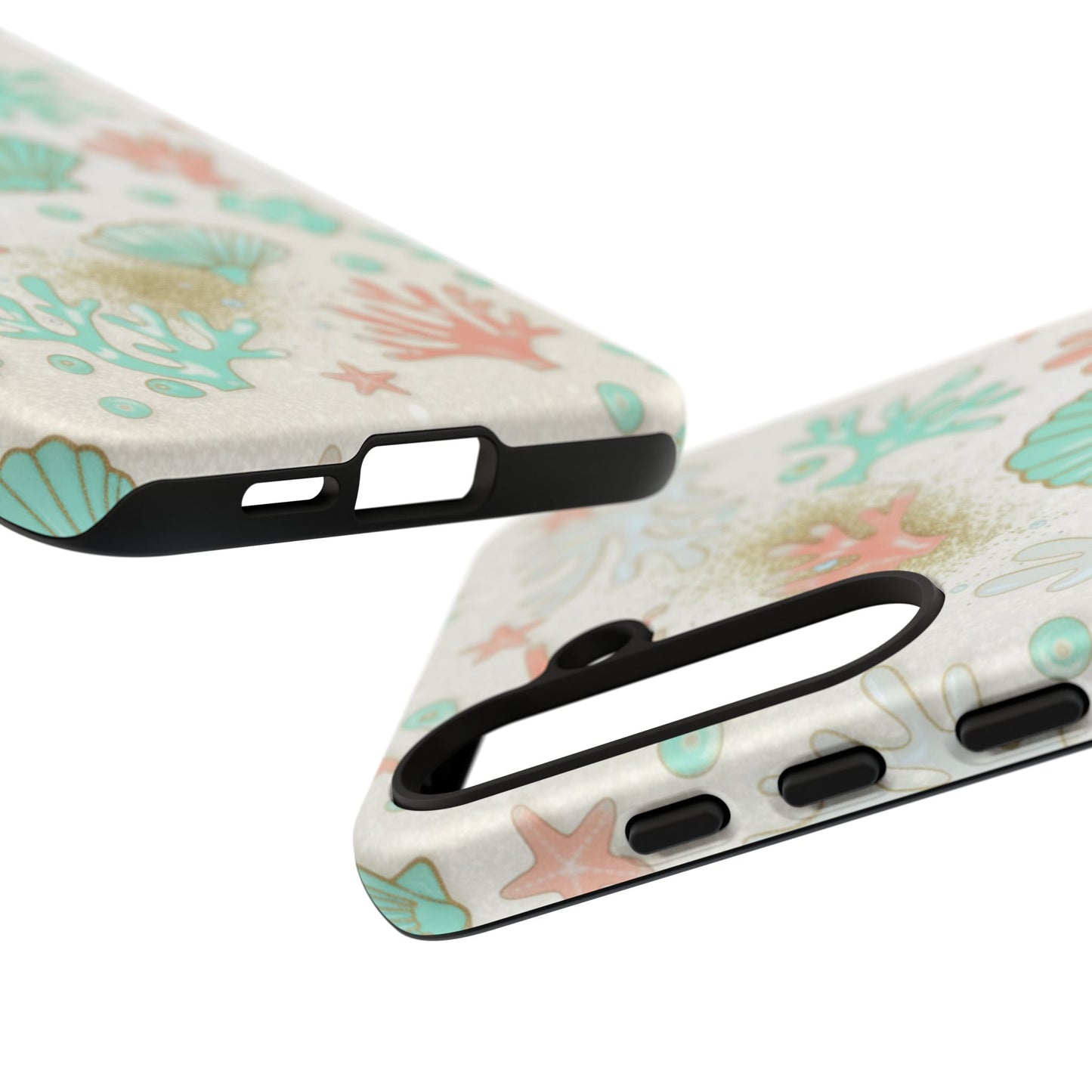 Seashell Coral Phone Case — Pastel Beach Shells Protective Tough Case