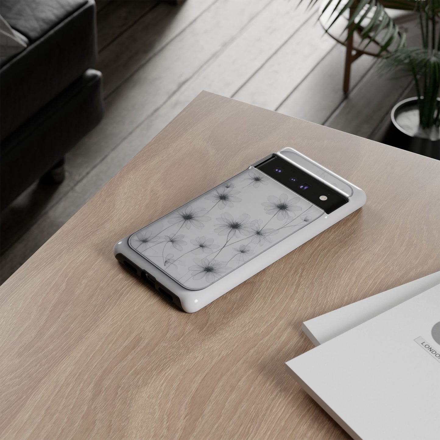 Tough Case — Black & White Floral Tough Phone Case