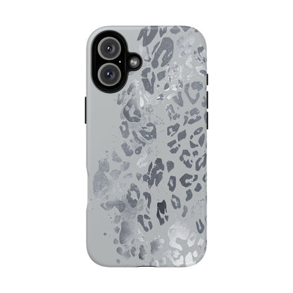 Gray Leopard Print Tough Phone Case