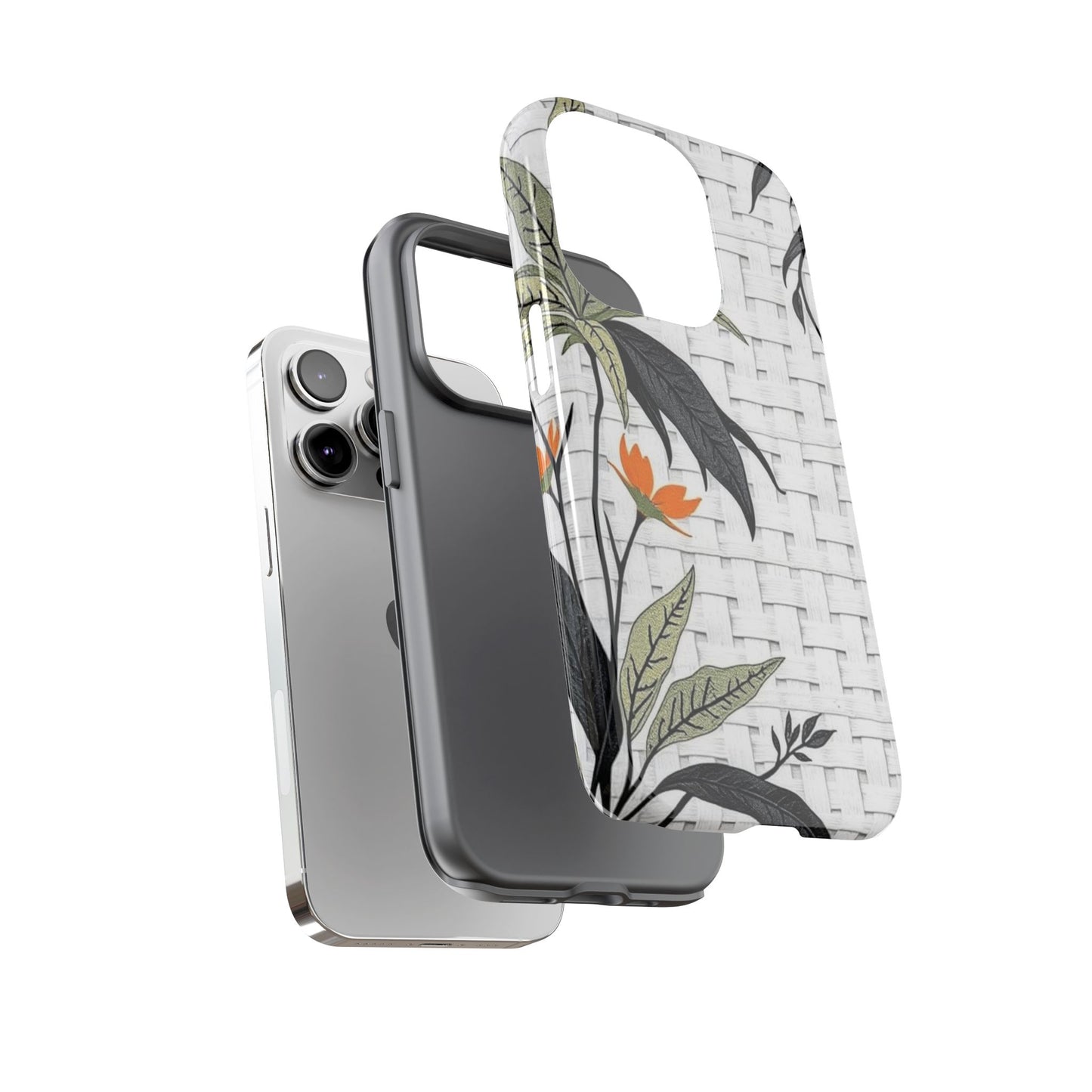 Floral Woven Tough Phone Case — Protective Botanical iPhone Cover