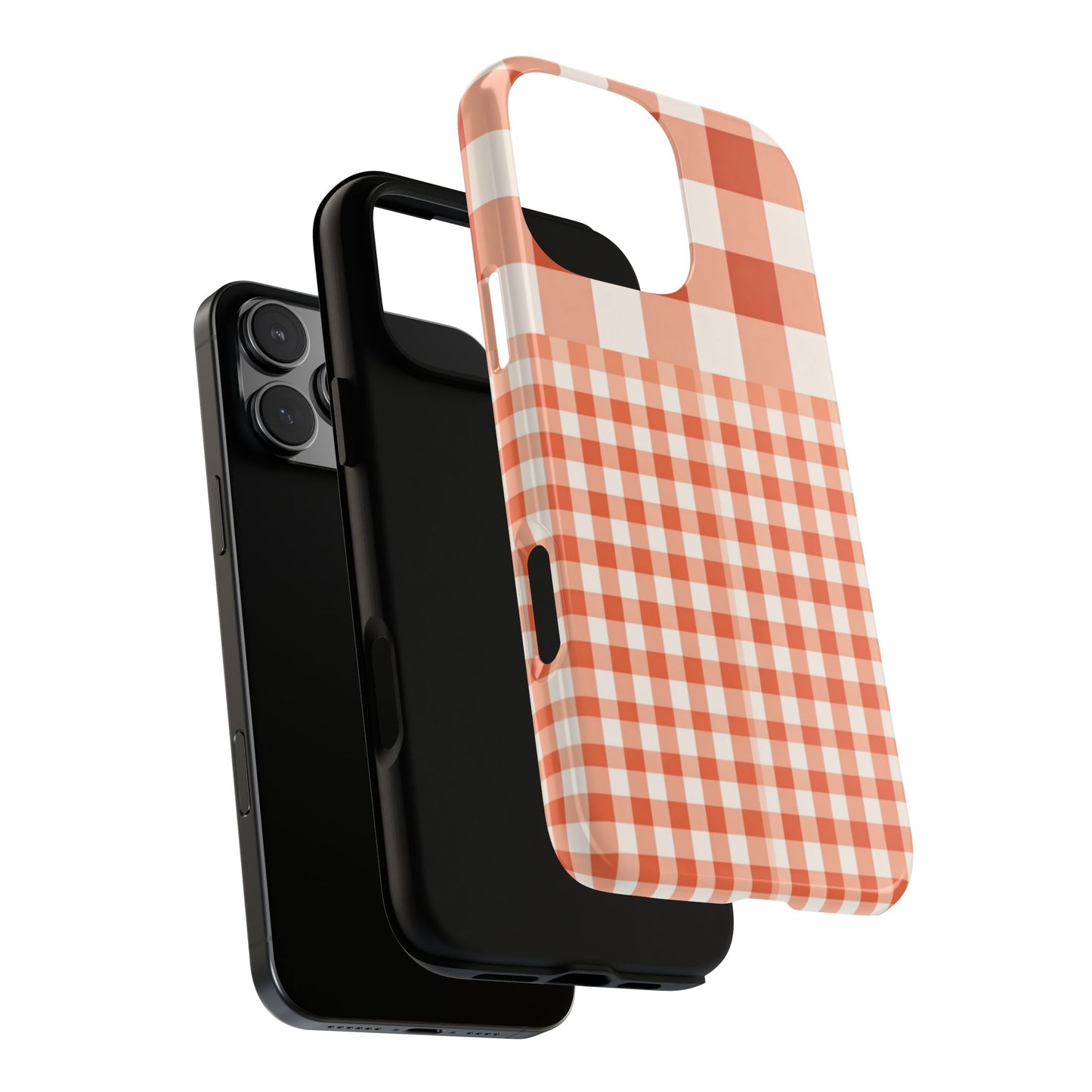 Buffalo Check Tough Phone Case — Orange Gingham Protective Cover