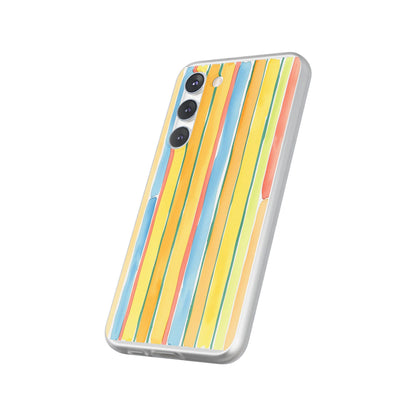 Watercolor Stripe Phone Case — Bright Pastel Vertical Stripes Protective Flexi Case