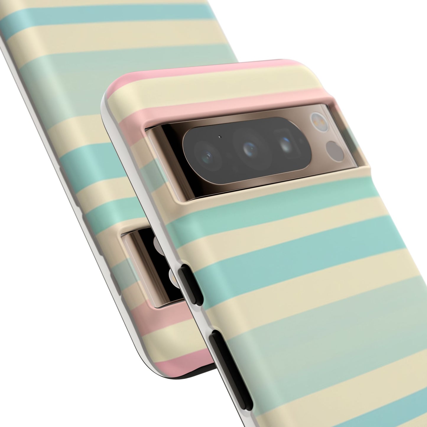 Pastel Striped Tough Phone Case – Protective Retro Rainbow Design