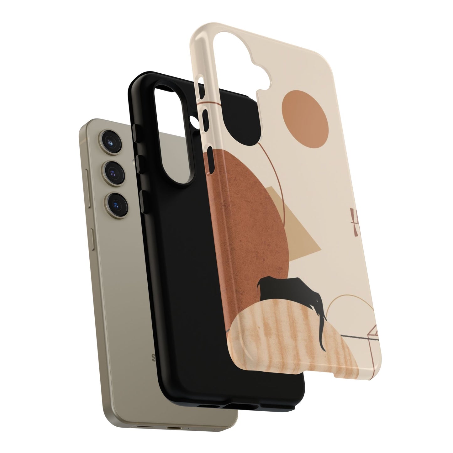 Abstract Earth Tones Phone Case — Minimal Geometric Design