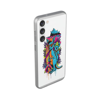 Kangaroo & Koala Surf Phone Case — Neon Aussie Beach Vibes Flexible Case