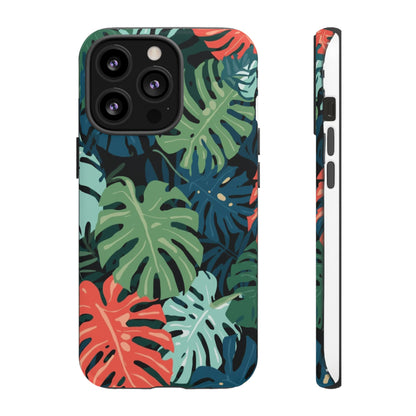 Tropical Monstera Phone Case — Colorful Leaf Protective Tough Case