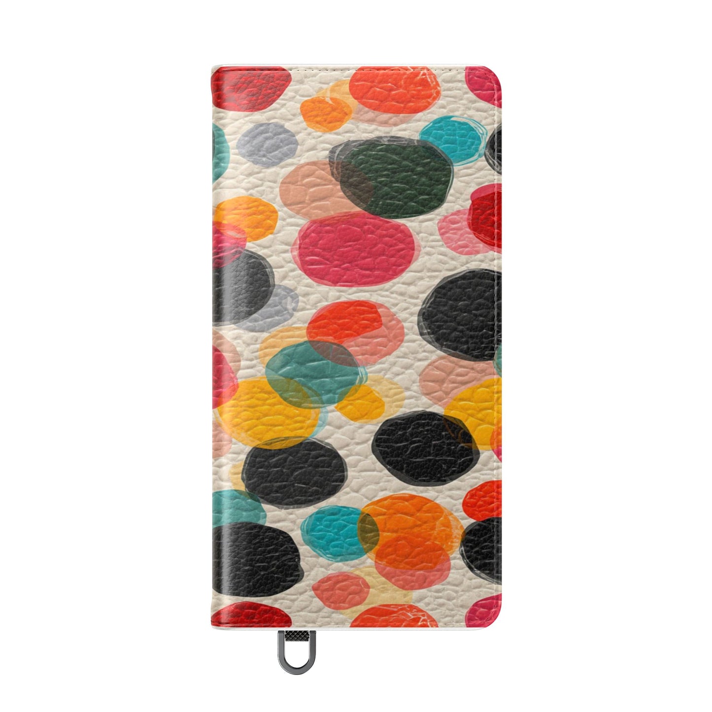 Colorful Confetti Dot Flip Phone Case — Retro Polka Wallet Cover