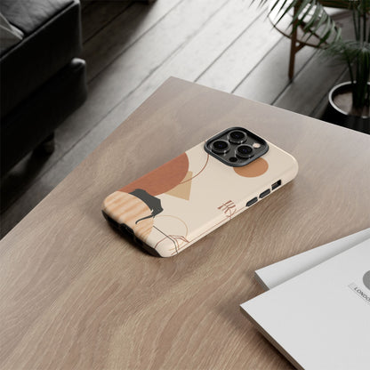 Abstract Earth Tones Phone Case — Minimal Geometric Design