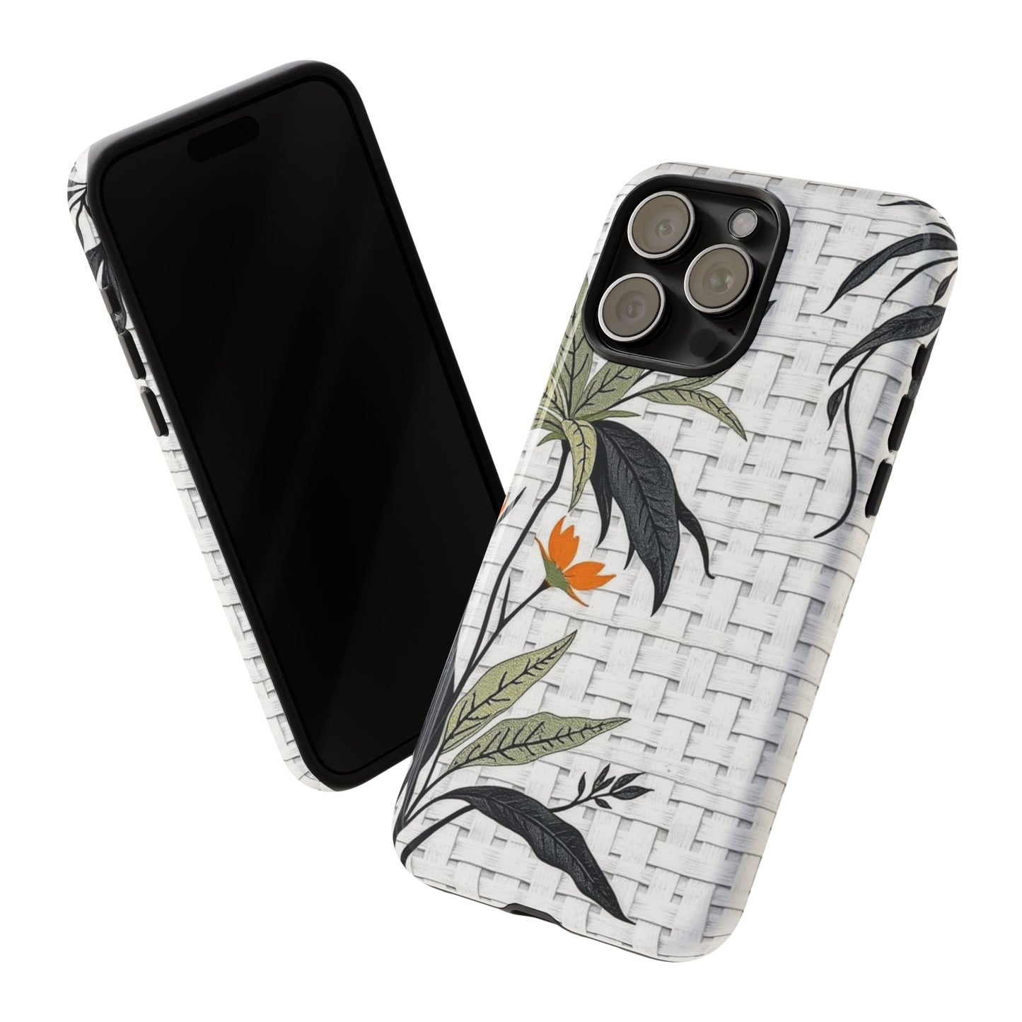 Floral Woven Tough Phone Case — Protective Botanical iPhone Cover