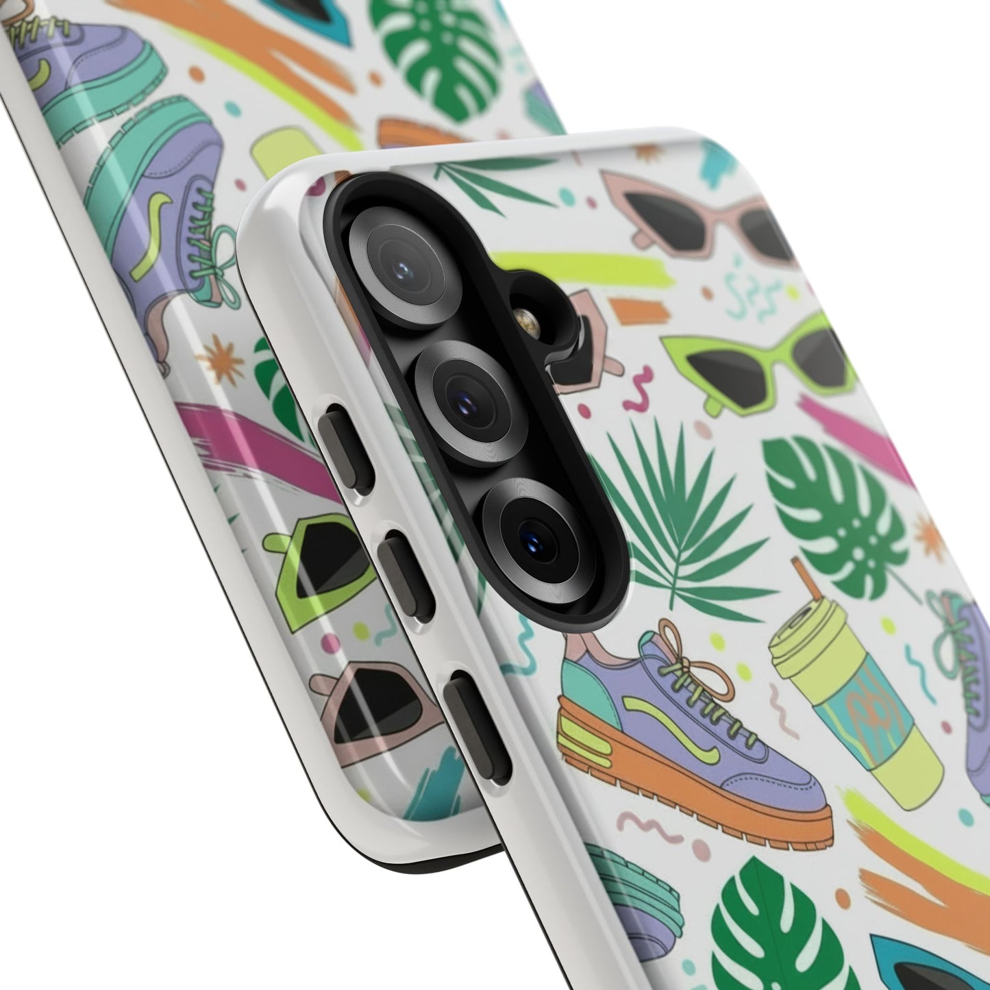 Tough Cases — Colorful Retro Sneakers & Sunglasses Phone Case