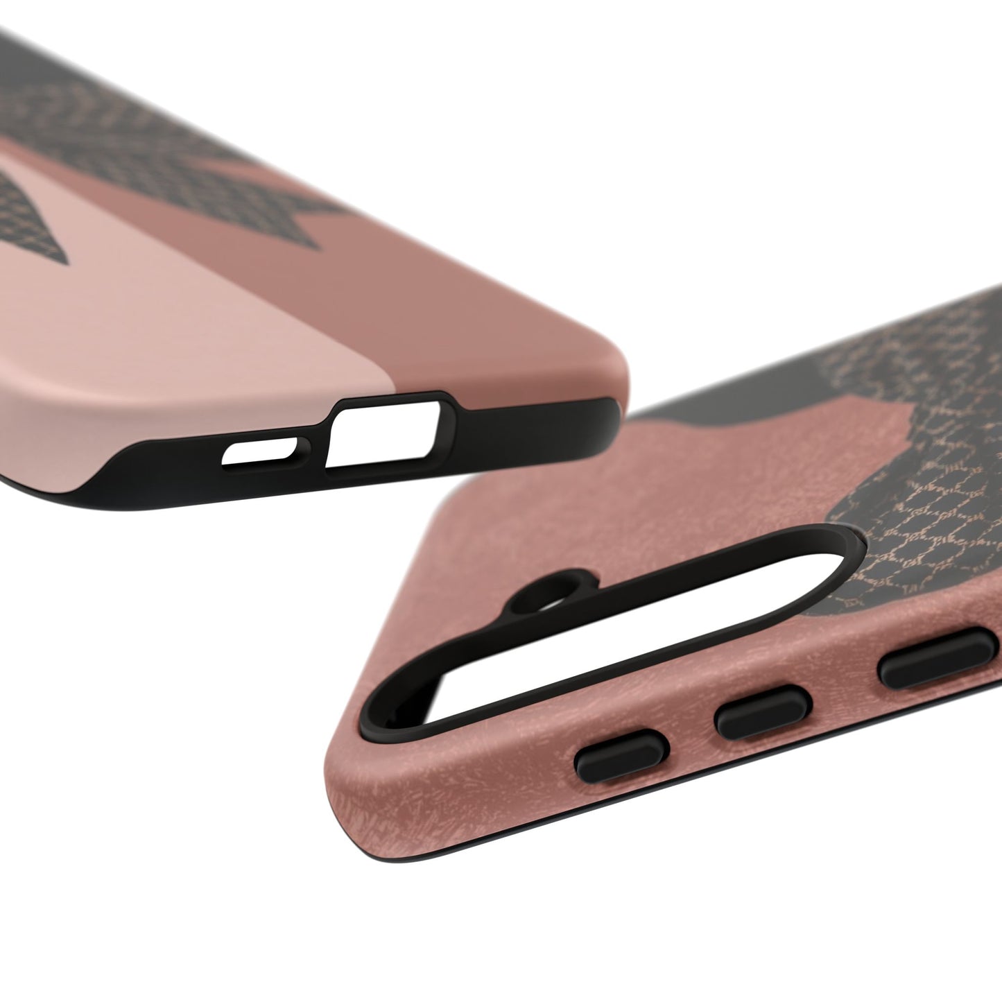 Bow Stripe Tough Phone Case – Pink Mauve Protective Cover