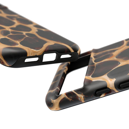 Phone Case — Brown Leather Dot Texture Rugged Protective Cover