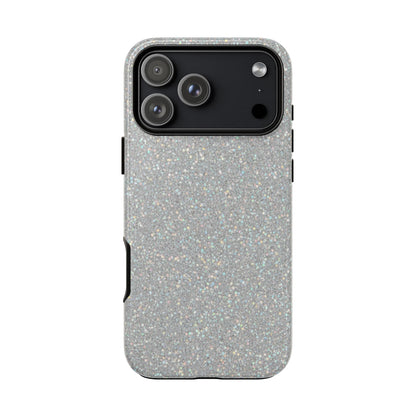 Glitter Silver Tough Phone Case — Sparkling Protective Phone Case