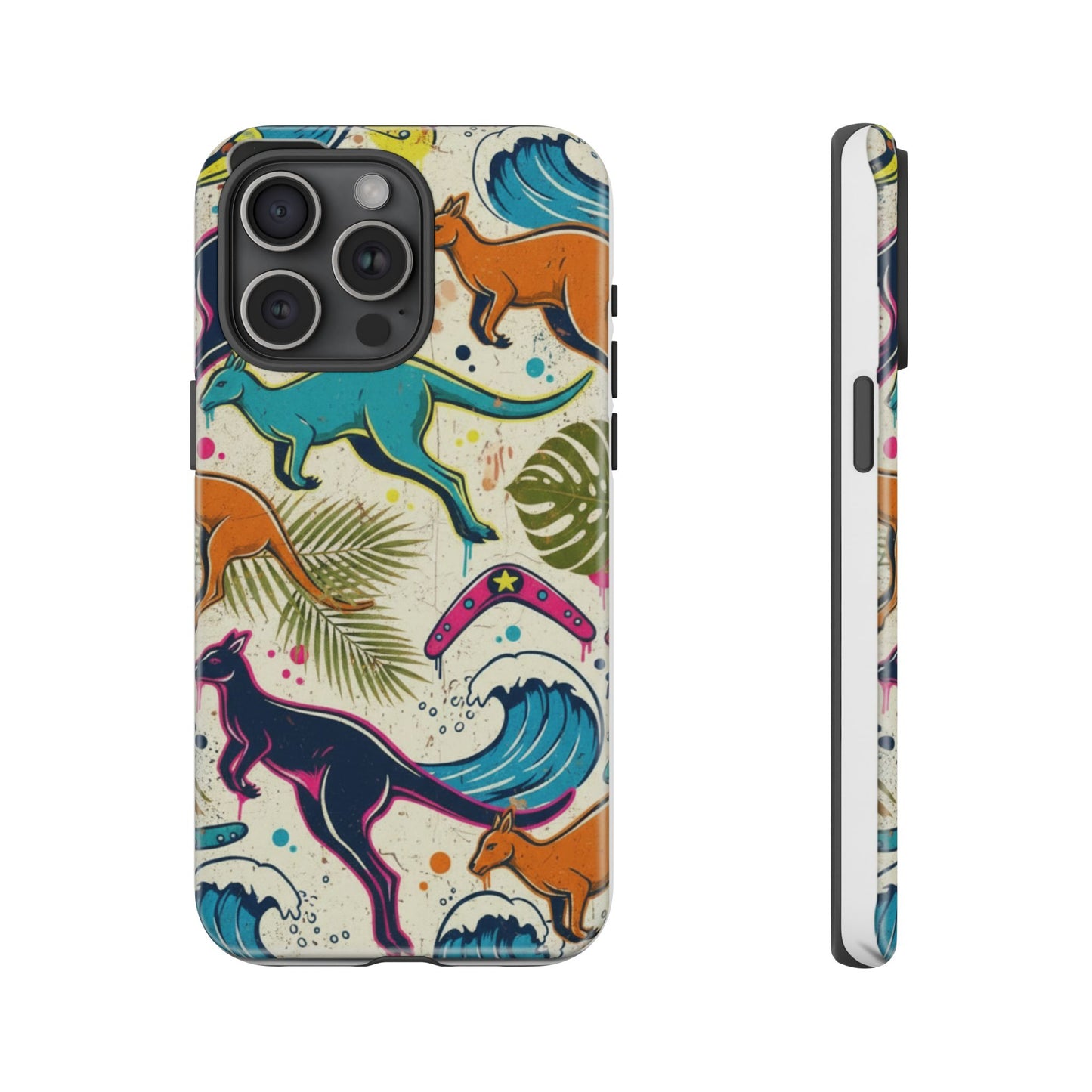 Tough Cases — Colorful Surfing Kangaroo Phone Case