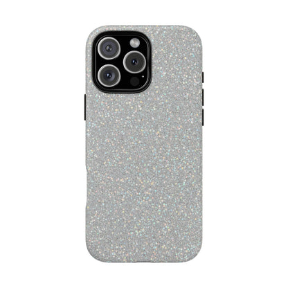 Glitter Silver Tough Phone Case — Sparkling Protective Phone Case