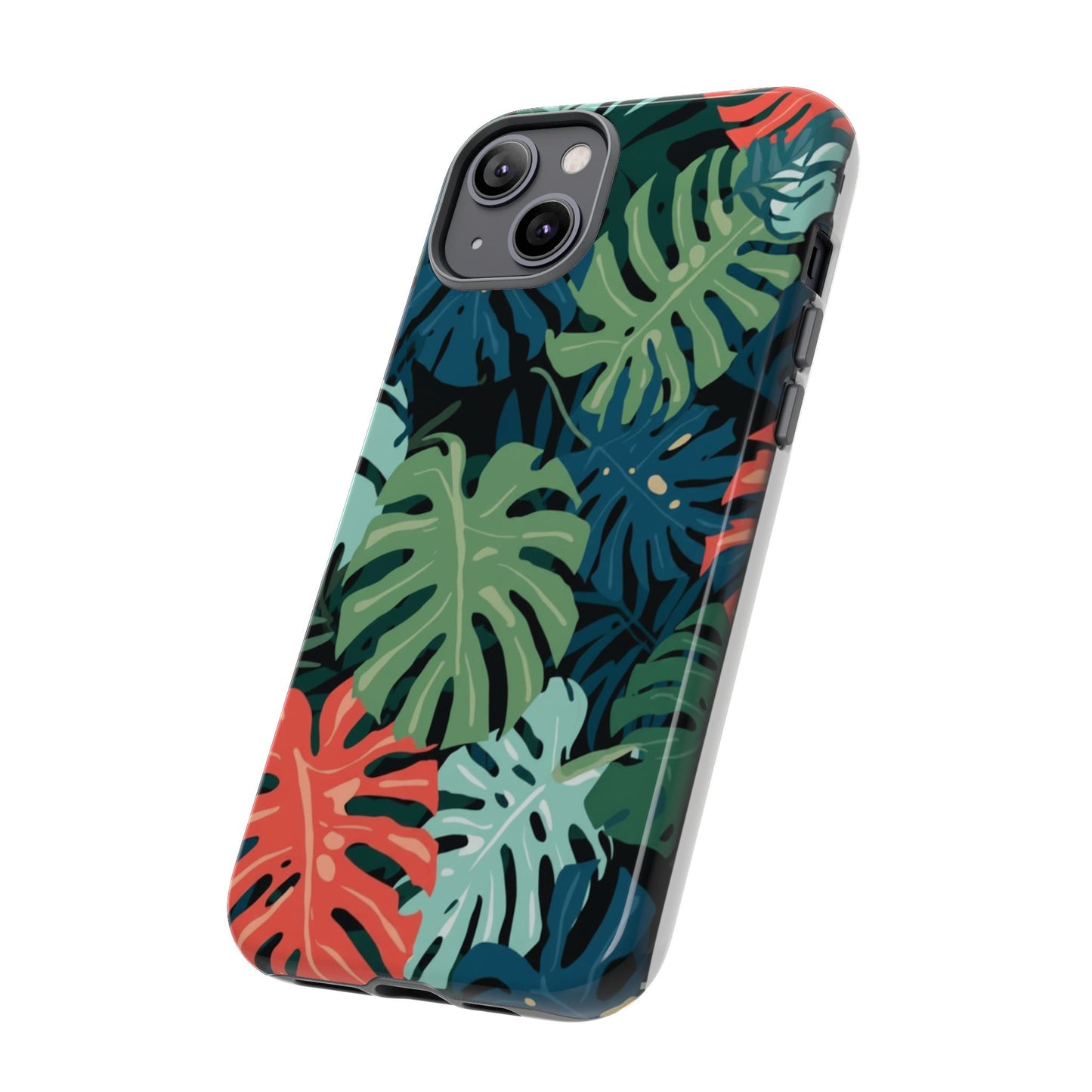 Tropical Monstera Phone Case — Colorful Leaf Protective Tough Case