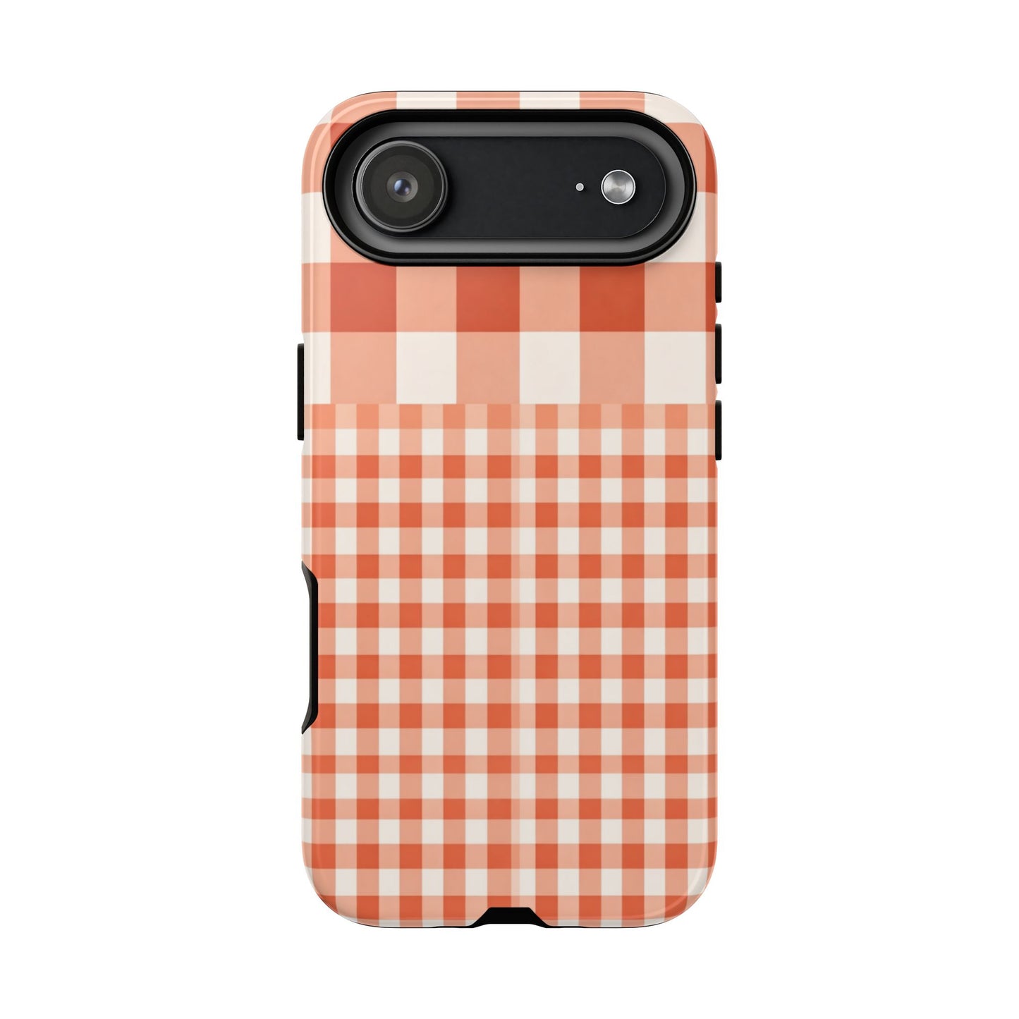 Buffalo Check Tough Phone Case — Orange Gingham Protective Cover
