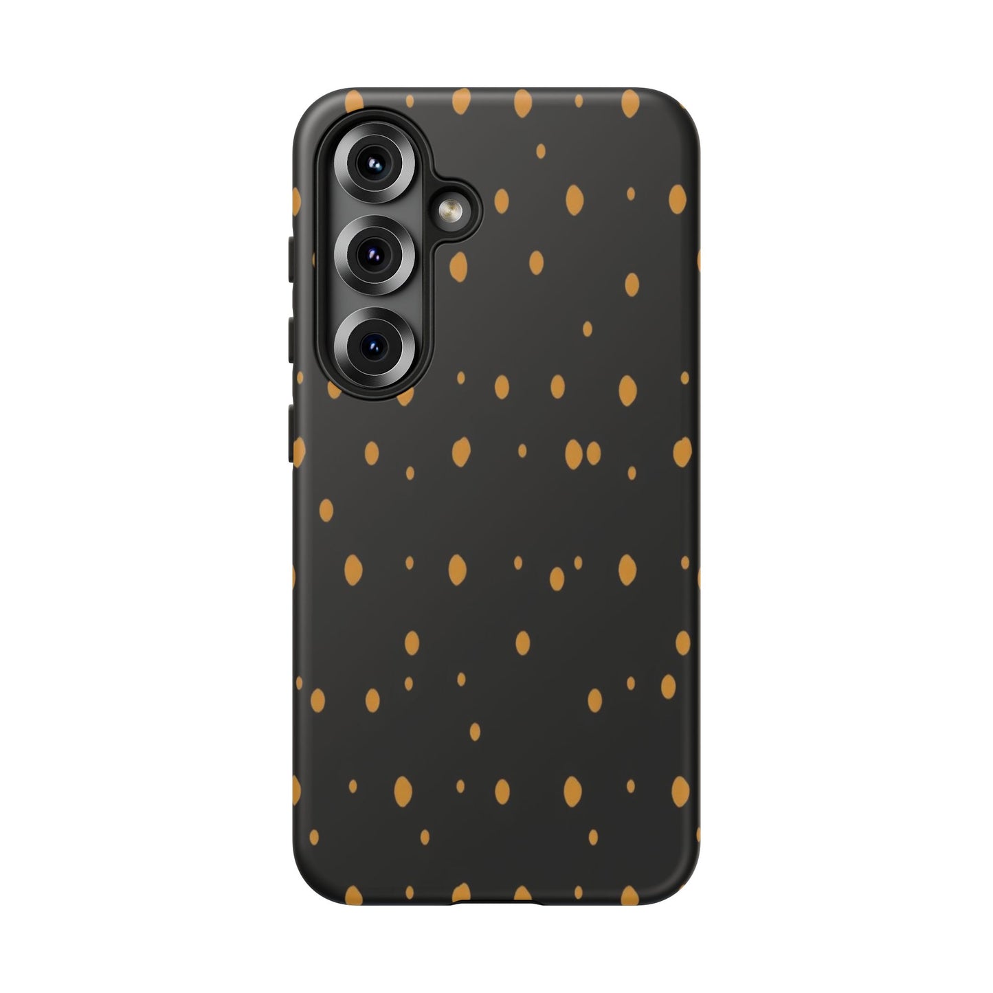 Black & Gold Dot Tough Phone Case — Protective Sparkle Pattern