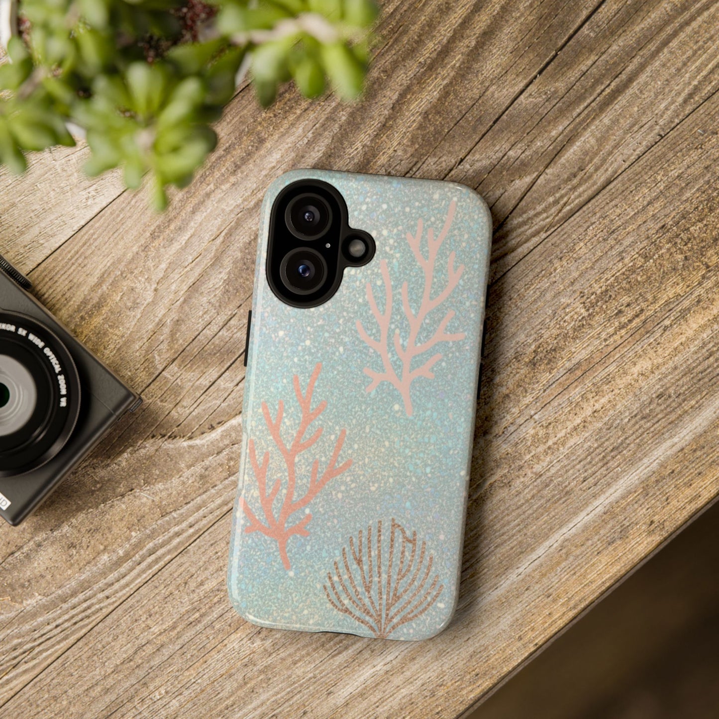 Seafoam Sparkle Phone Case – Coral & Seashell Tough Case