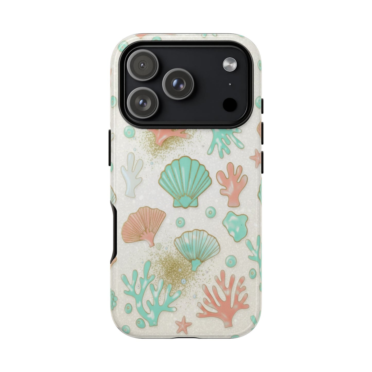 Seashell Coral Phone Case — Pastel Beach Shells Protective Tough Case