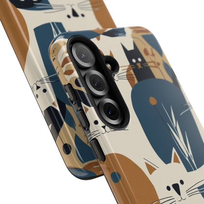 Cat Pattern Phone Case – Retro Abstract Cats Protective iPhone Cover