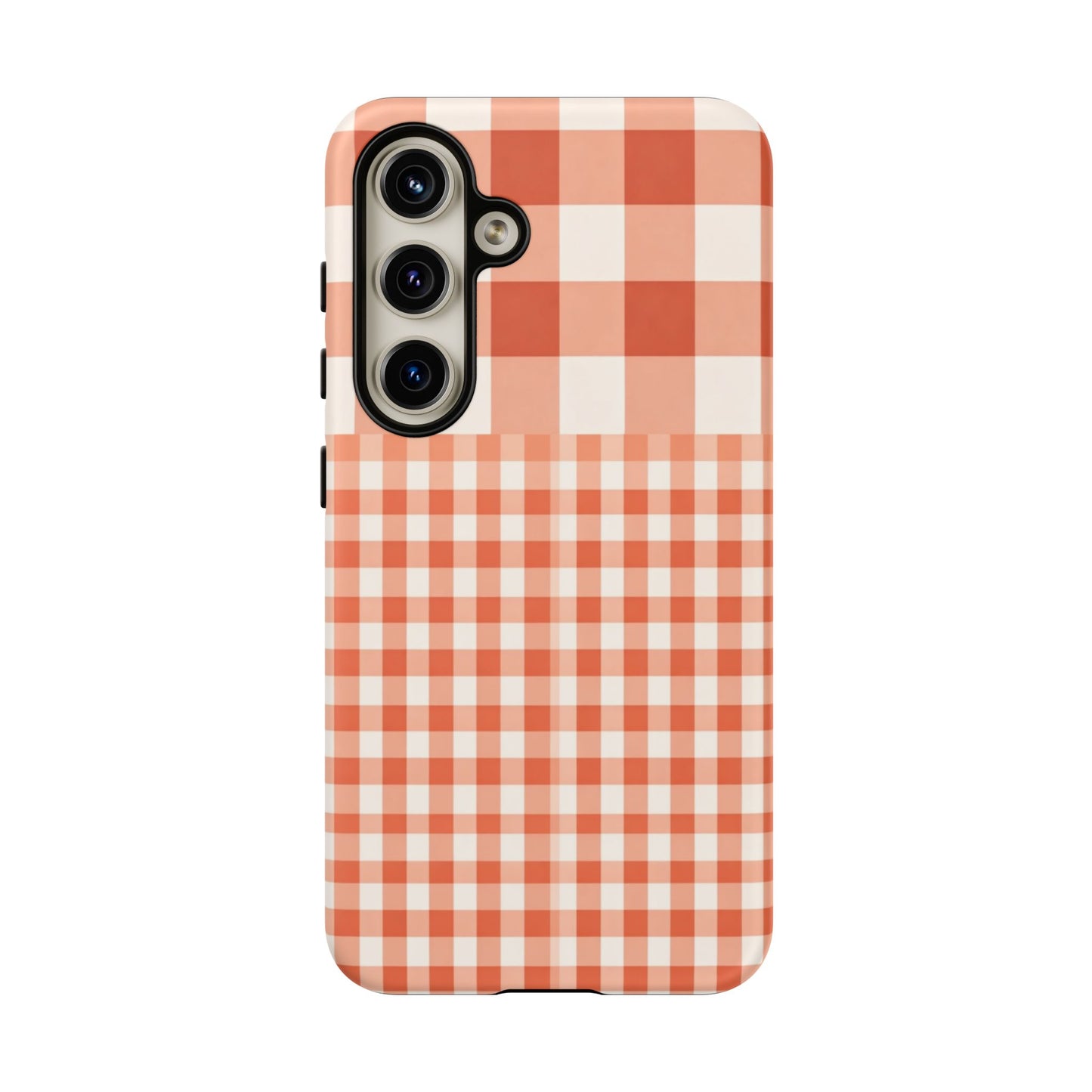 Buffalo Check Tough Phone Case — Orange Gingham Protective Cover