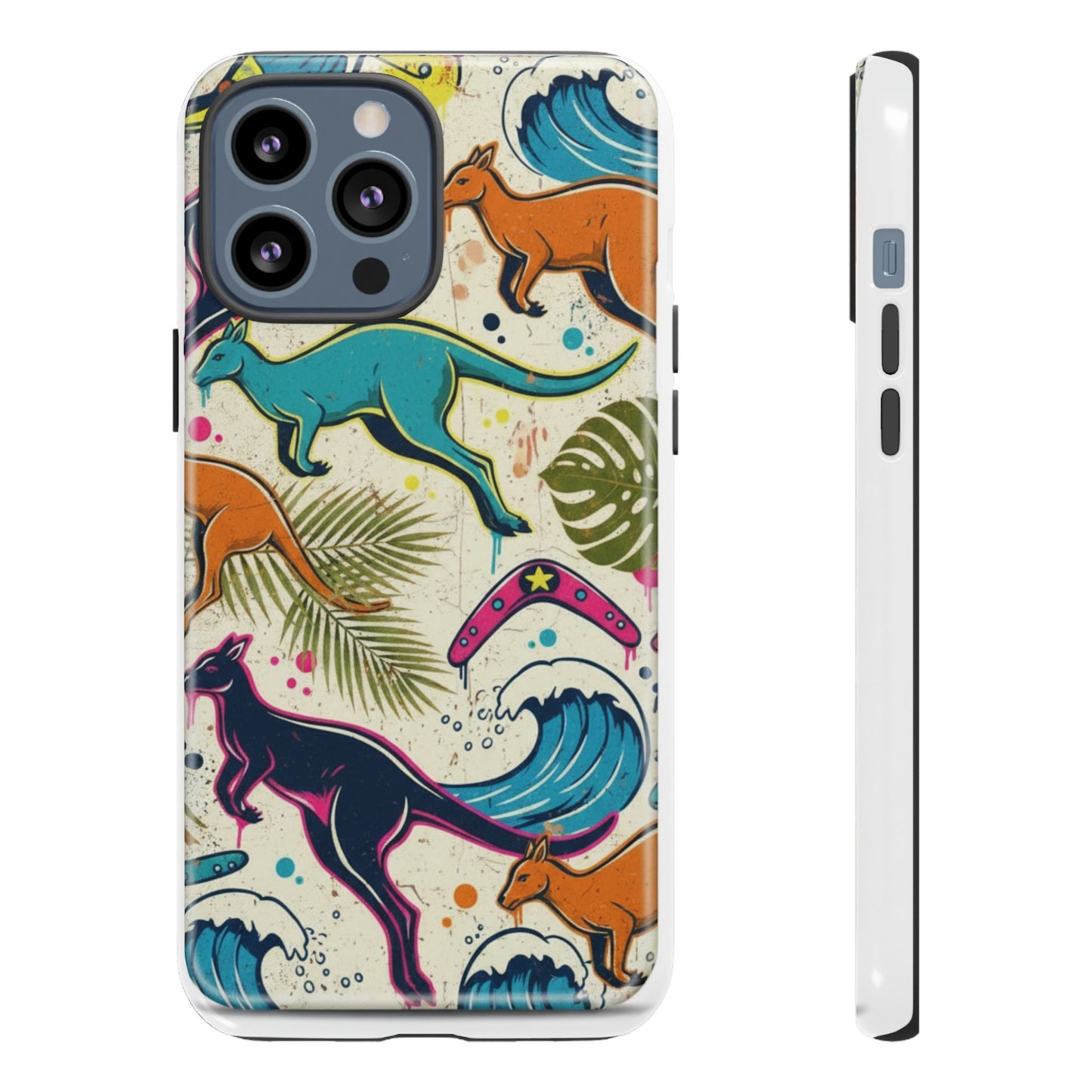 Tough Cases — Colorful Surfing Kangaroo Phone Case