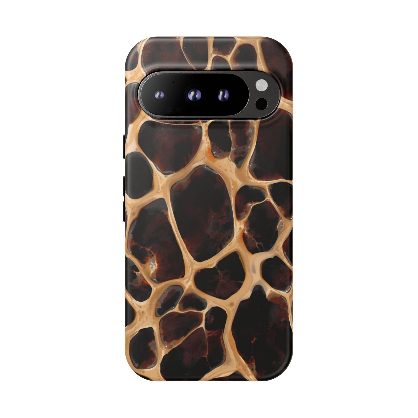 Phone Case — Brown Leather Dot Texture Rugged Protective Cover