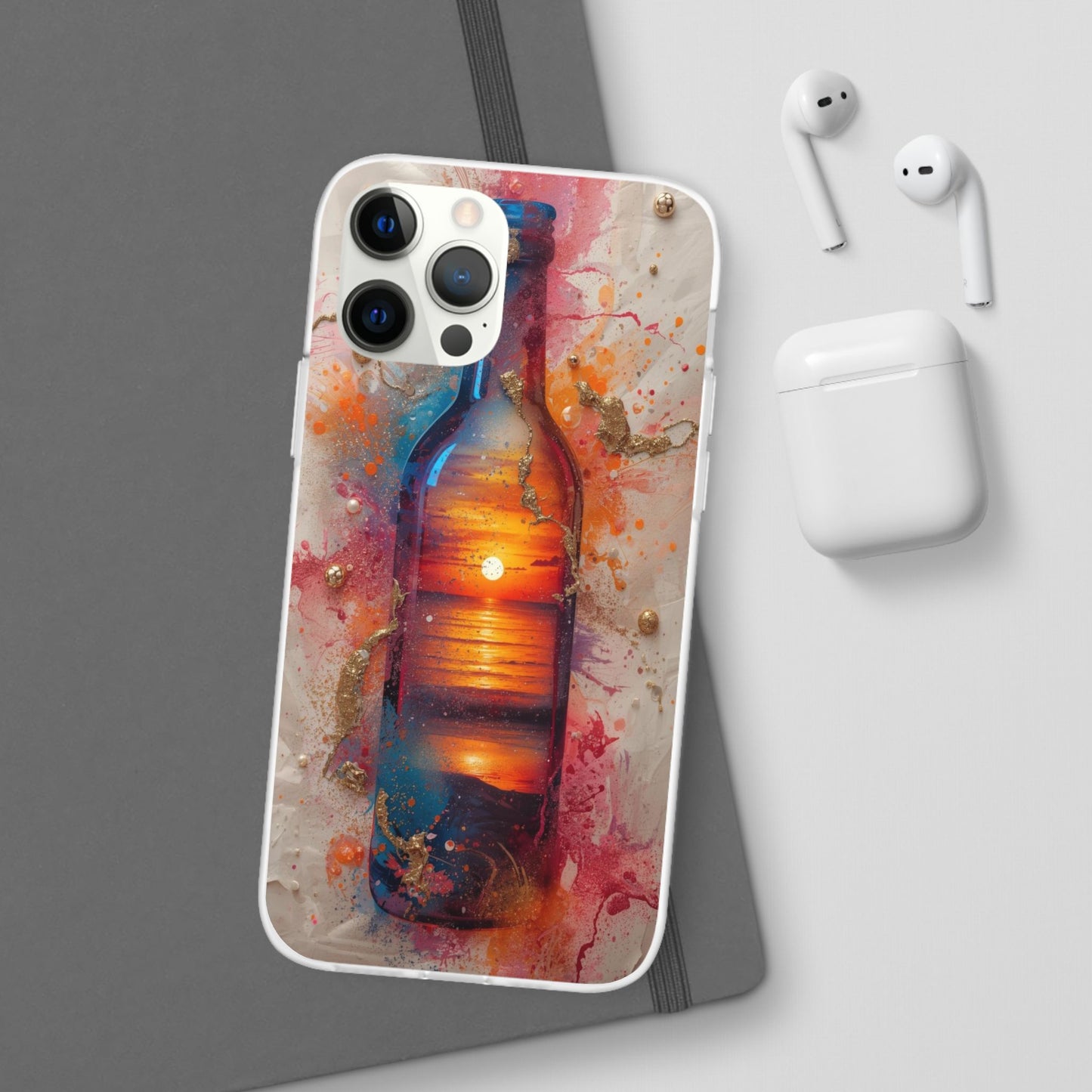 Copy of Floral Holographic Phone Case — Iridescent Leaves & Flowers Flexi Case